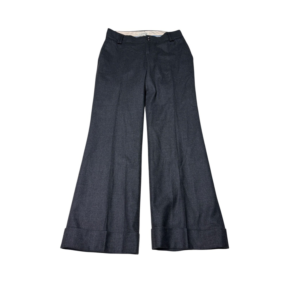 Banana Republic Martin Fit Wool Trousers Dark Gray‎ Wide Leg Womens 2P W29 L29